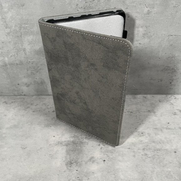 NEW Amzn Fire 2022 HD 8 Tablet Case Gray Denim‎ Multi Pocket Functional - Picture 1 of 6